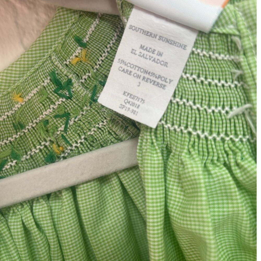 Southern Sunshine $50 Shamrock St. Patrick Smocked Bishop Bubble Outfit Sz 3 - Picture 7 of 7